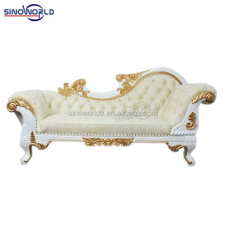 Classic wood hotel lobby hall bride and groom party event leather wedding stage chaise lounge sofa