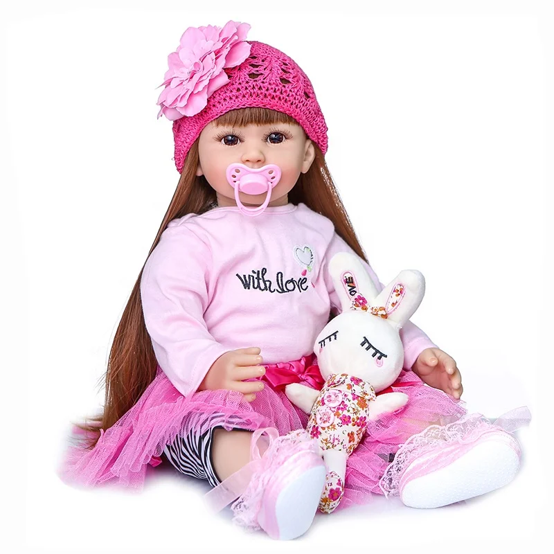 wholesale lifelike silicone cloth body real toddler doll toy 60cm soft vinyl realistic newborn boy girl baby reborn dolls