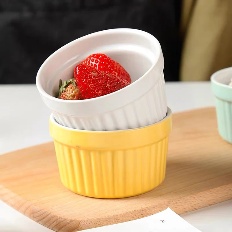 3 5 дюймовая однотонная полностью глазурованная фарфоровая чаша Ramekin для мороженого микроволновая печь безопасные керамические блюда