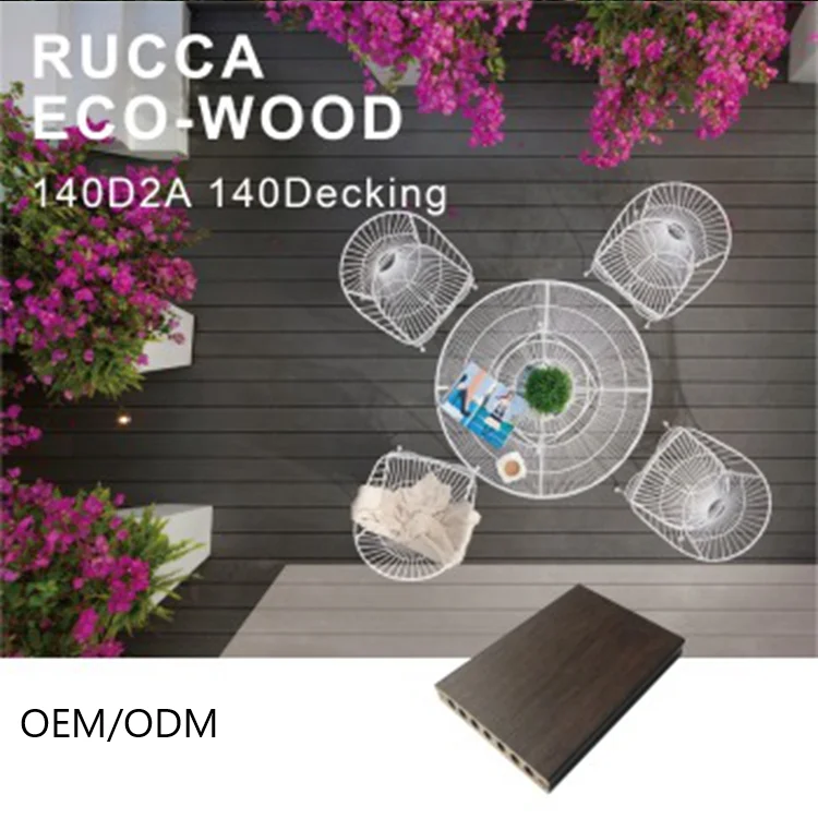 Rucca Plus WPC OEM/ODM Hollow Wood Plastic Composite Decking Outdoor Flooring