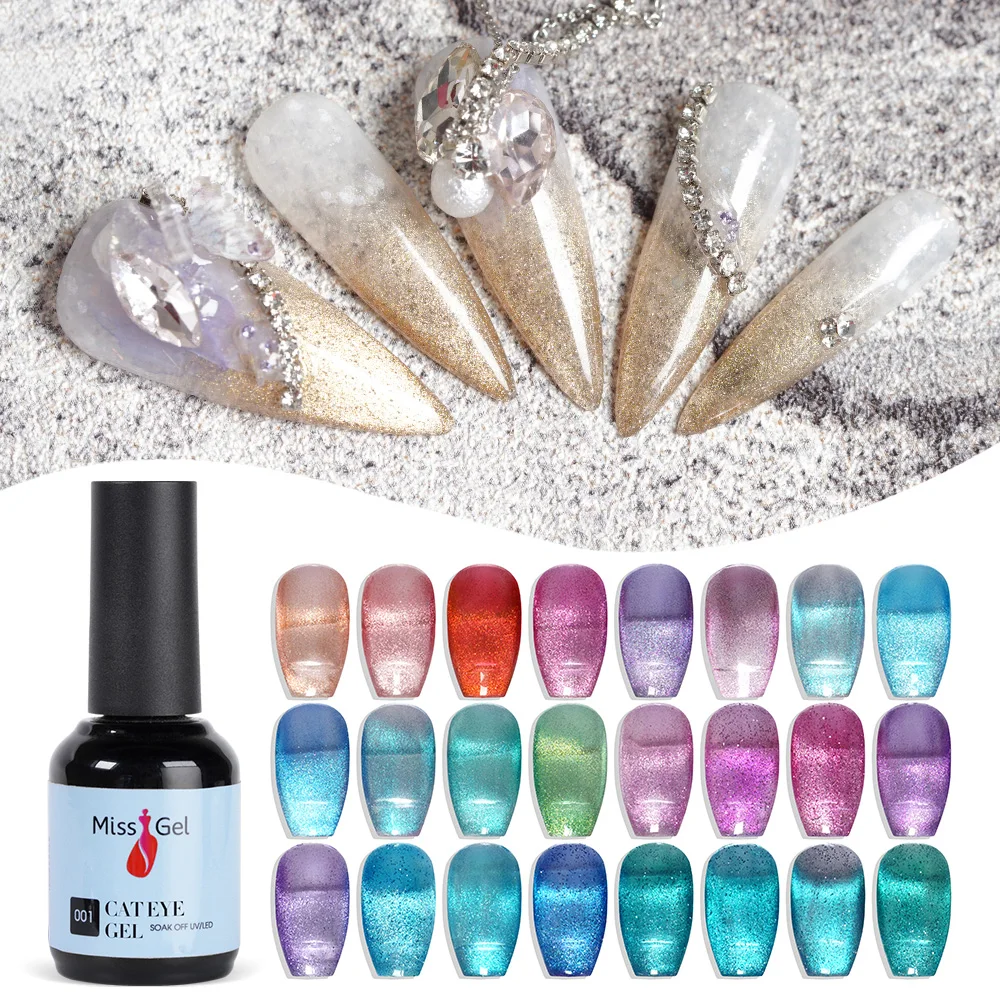 Missgel Nail Professional nail supplier 9D cat eye gel nail polish soak off uv gel 7.5ml blue color gel polish