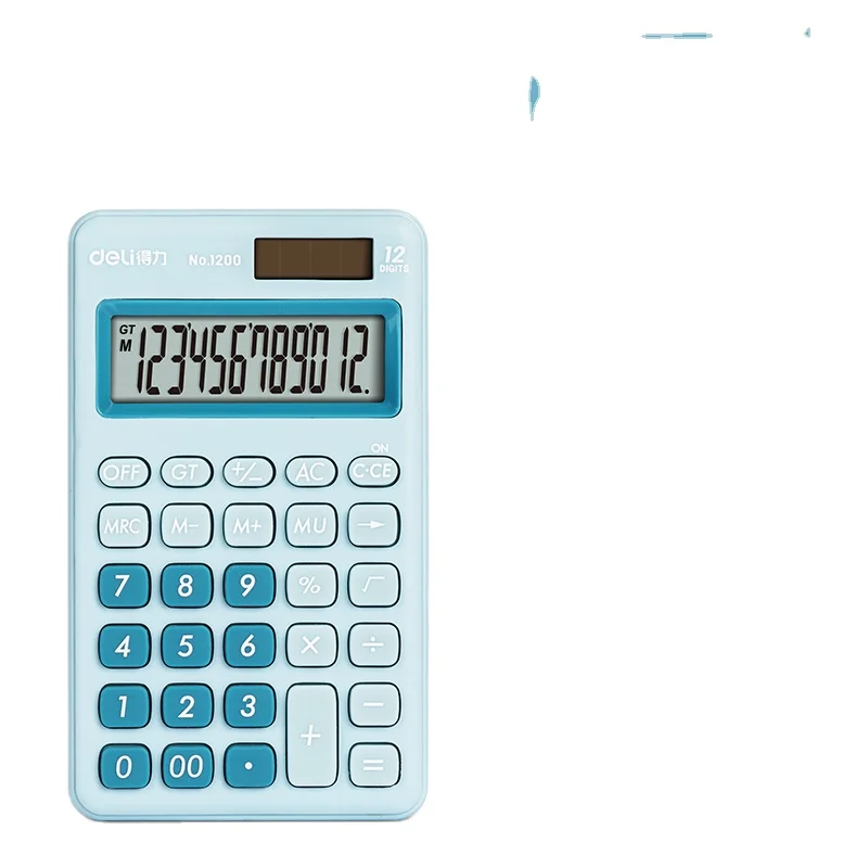 Портативный калькулятор Deli 120 для дома и офиса на солнечной батарее двойная мощность Модные Цветные компьютерные канцелярские принадлежности
