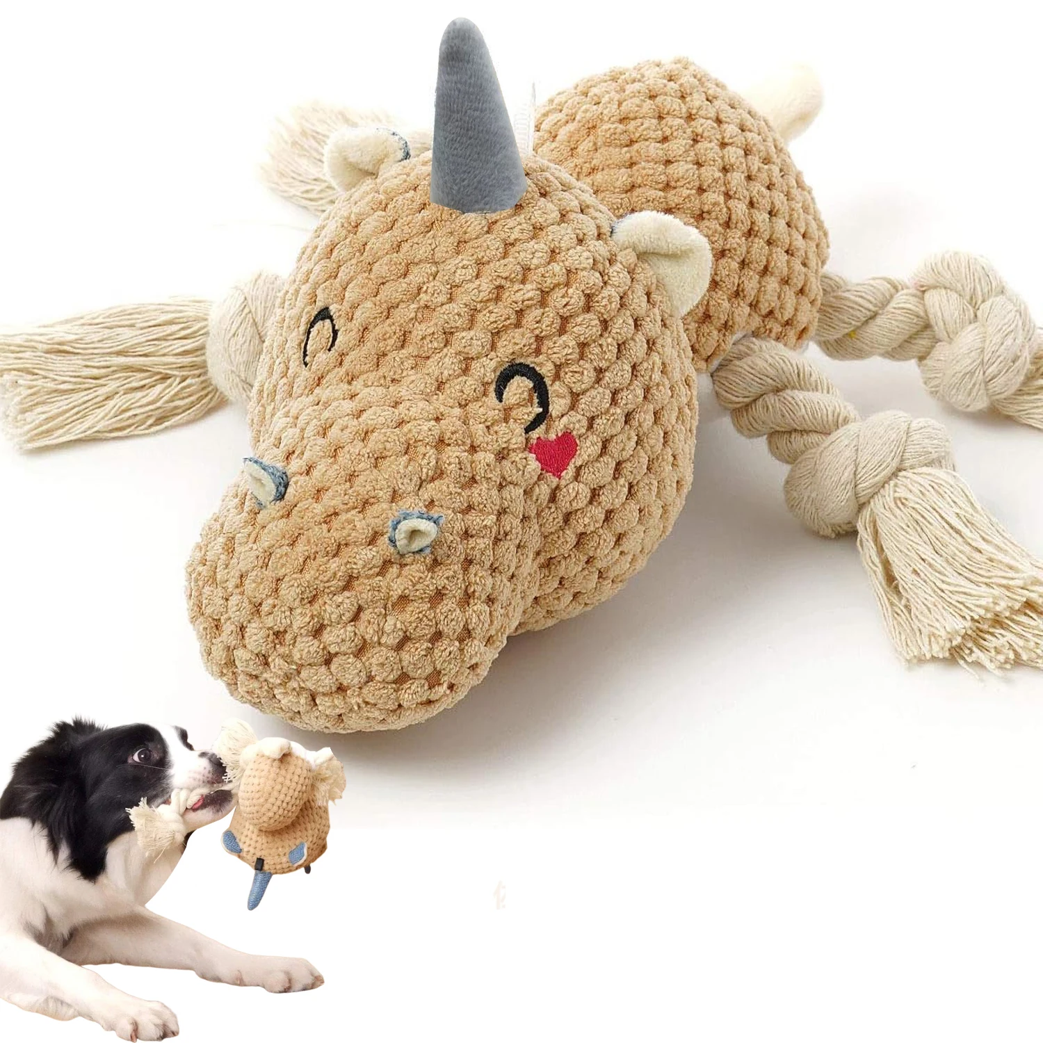Manufacturer Wholesale Custom Dog Plush Rope Toy Pet Dog Chew Toy Squeaky Interactive Dog Toys