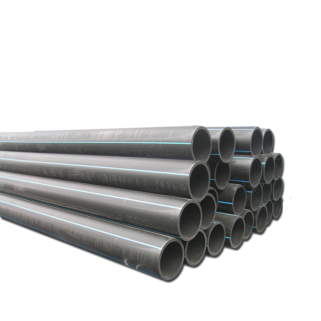 JUNXING hdpe black pipe with blue stripe DN20-1600MM SDR33-9