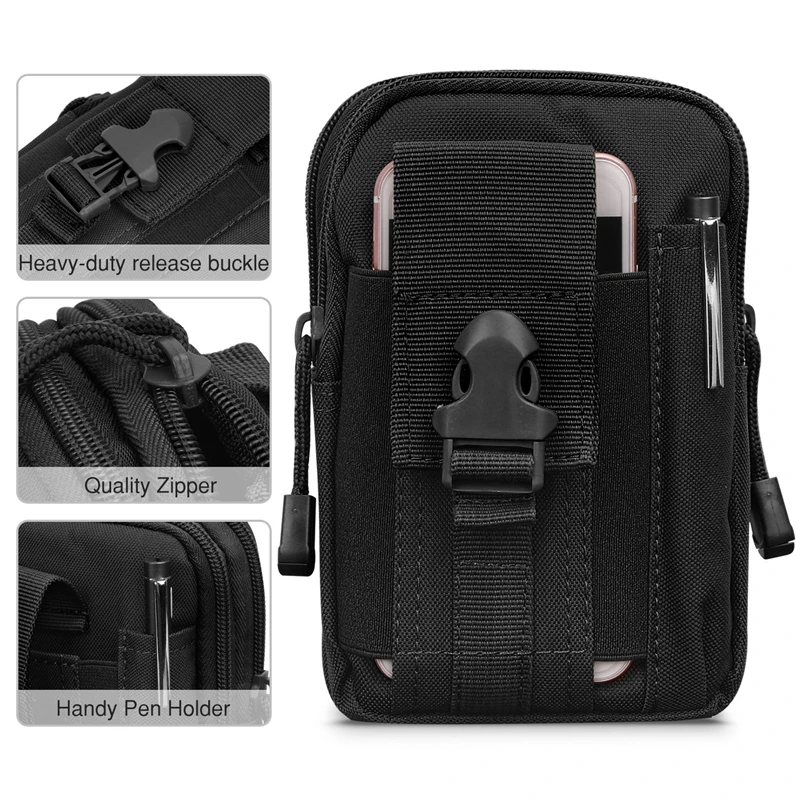 Universal Outdoor Tactical Gadget Sports Pouch Sling Case Molle Waist Bag With Zipper Wallet Pouch Purse Phone Bag