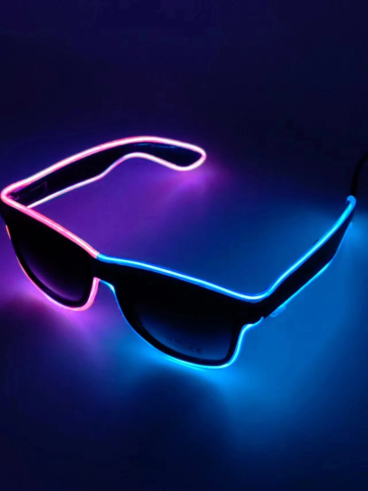 Light up EL Wire Neon Rave Glasses Glow Flashing LED Sunglasses Costumes for Party, EDM, Halloween RB01