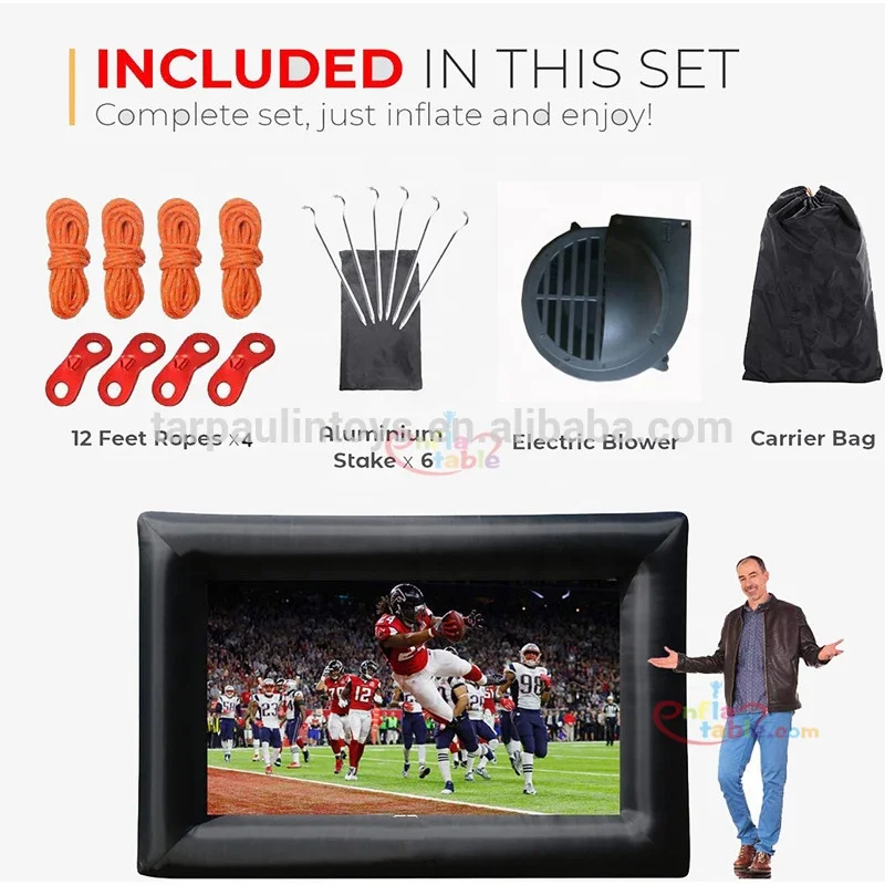 10Ft 20Ft Display Home Cinema Camping Parties Outdoor Inflatable Outdoor Projector Movies Double Sided Projection Screen