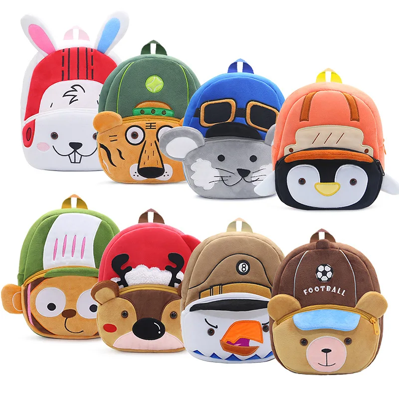 3D Cartoon Plush Children Kindergarten Schoolbags Popular Animal School Kids Sport Backpack Bags