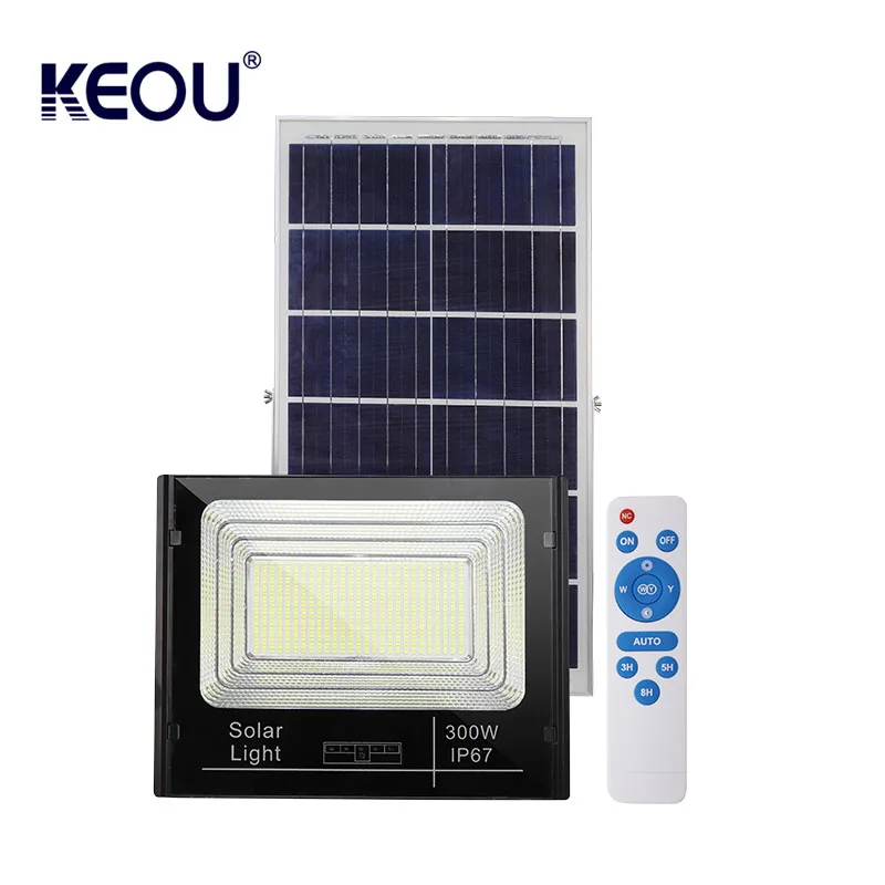 KEOU IP66 25W 40W 60W 100W 200W 300W Projecteur Solaire Led Exterieur