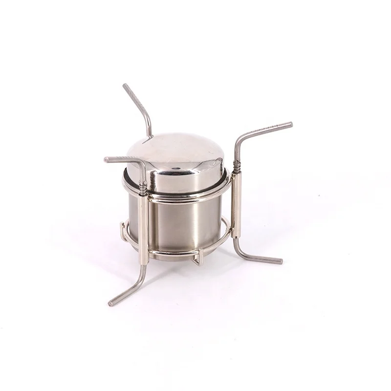 Alcohol Burner Camping Alcohol Stove Mini Portable Stainless Steel Outdoor Accept Customizable Logo 11 X 8 X 8 Cm Black Pouch