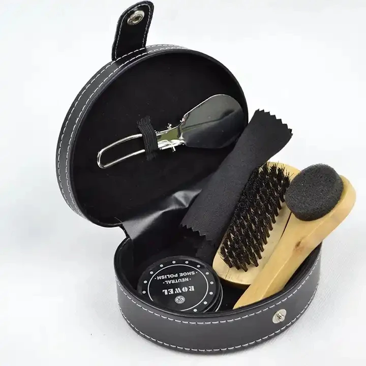 Factory direct supply shoe shine set leather shoe care kit custom logo shoe care set