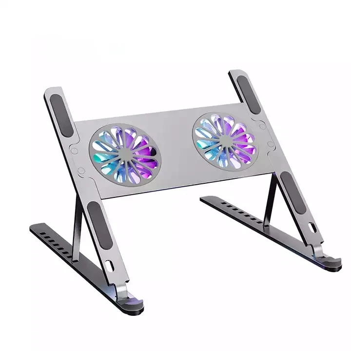 Tablette Tableta Aluminium Adjustable Folding Portable 360 Rotate Desk Holder Table Tablet PC Stand with cooling fan Supports