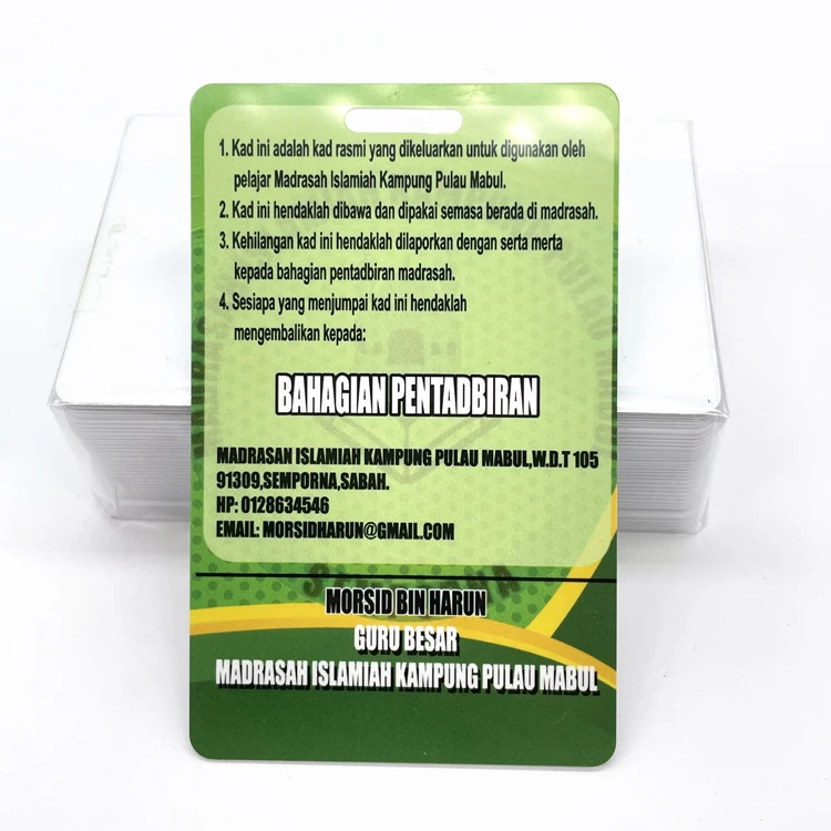 CR80 Size High Quality Customized Holographic Photo Cards Plastic PVC Employee Student ID Card