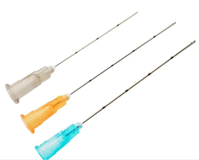 Factory direct sale blunt tip fine micro cannula needle for fillers sizes 18g 21g 22g 23g 25g 27g
