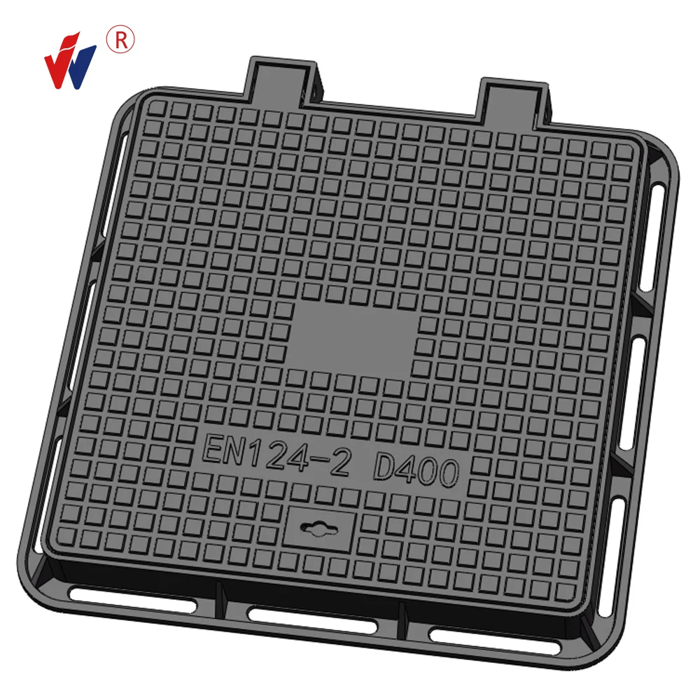 EN124 D400 дренажная Стопорная Запираемая крышка литейного люка квадратная чугунная