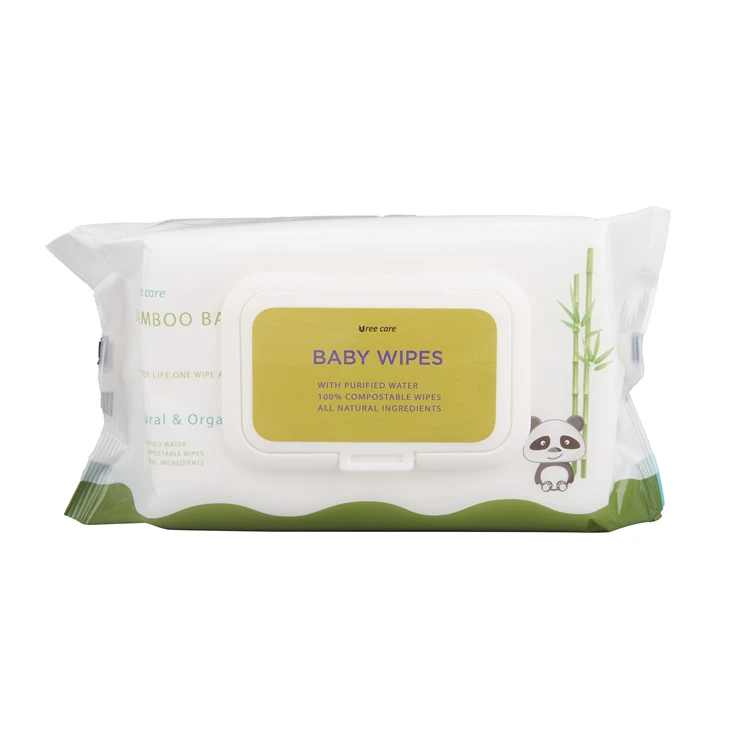 Kids Facial Wet Tissue eco friendly organic pure Baby wet Wipes With Plastic Lid biodegradable wet baby wipes bamboo wet wipes