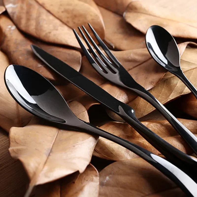 High Quality Middle East Stainless Steel Flatware Unique Cutlery 120/130/144pcs Forks And Spoons Set Designer Dinnerware