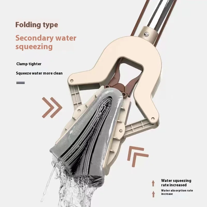 Floor cleaner mops cleaning floor self squeeze mop sponges squeegee extendable telescopic long handle