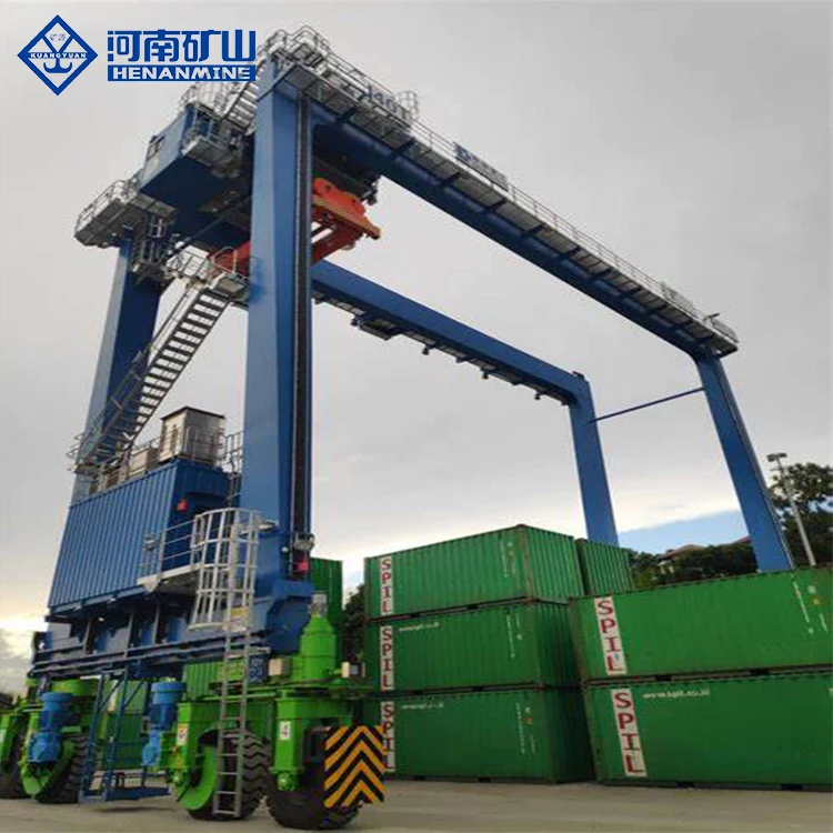 High Quality Mobile 30 ton 50 ton Rubber Tyre Container Gantry Crane