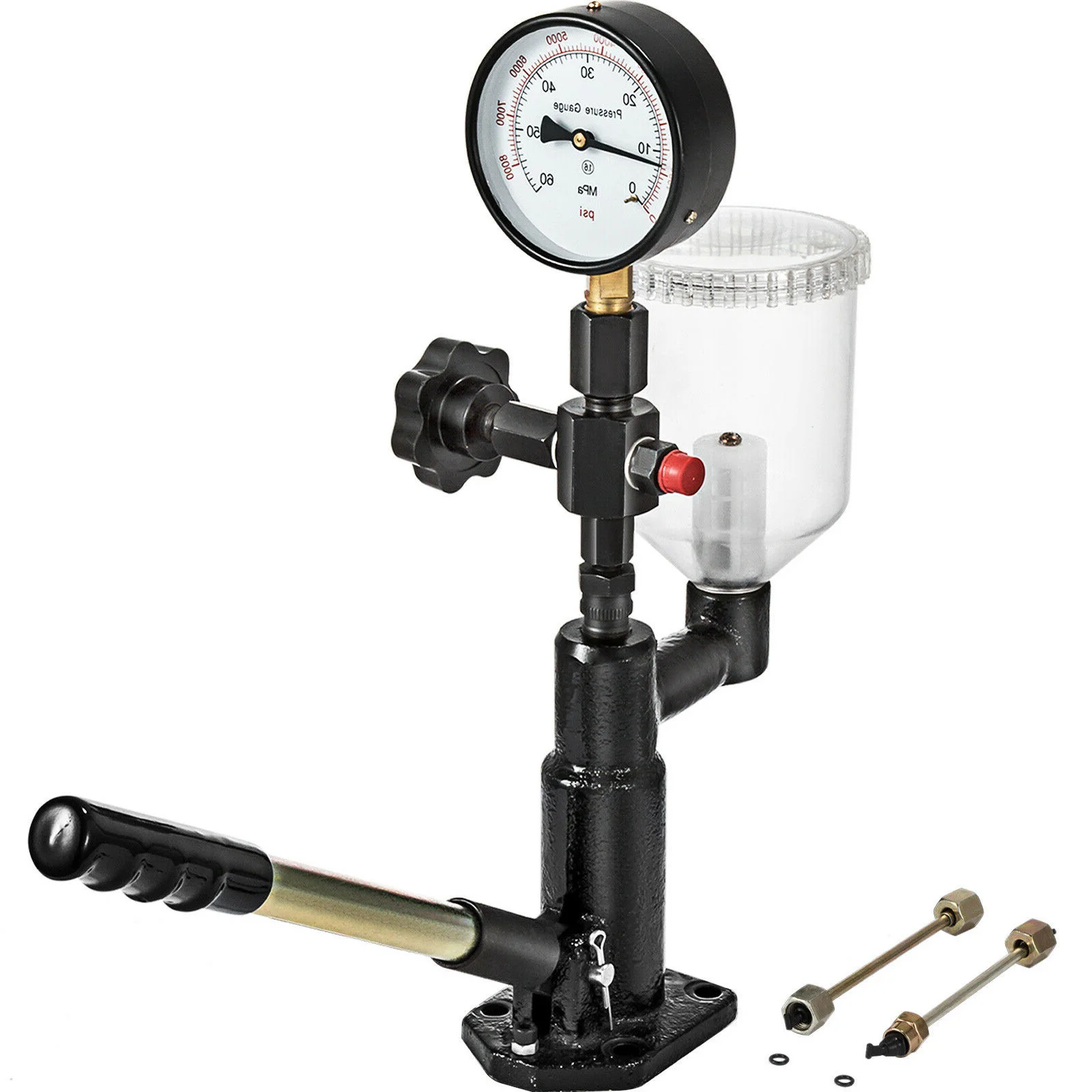 Diesel Fuel Injector Nozzles Tester with Dual Scale Gauge Common Rail Pressure Tester Repair Tool for Automobiles Tractors