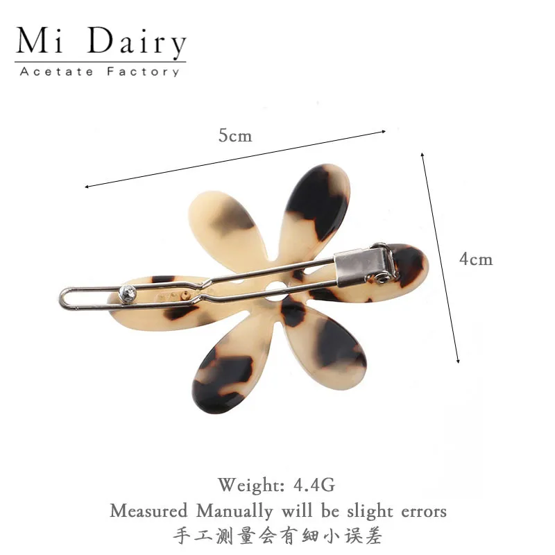 MiDairy tortoiseshell color flower shaped side hairpin hair grips alligator  clips for women girls 830070