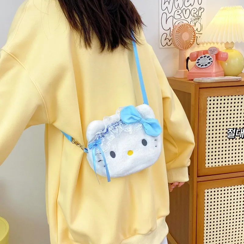 wholesale kawaii women handbags girls portable canvas cute shoulder bag fashion kids jk kitty kuromi plush cartoon bags