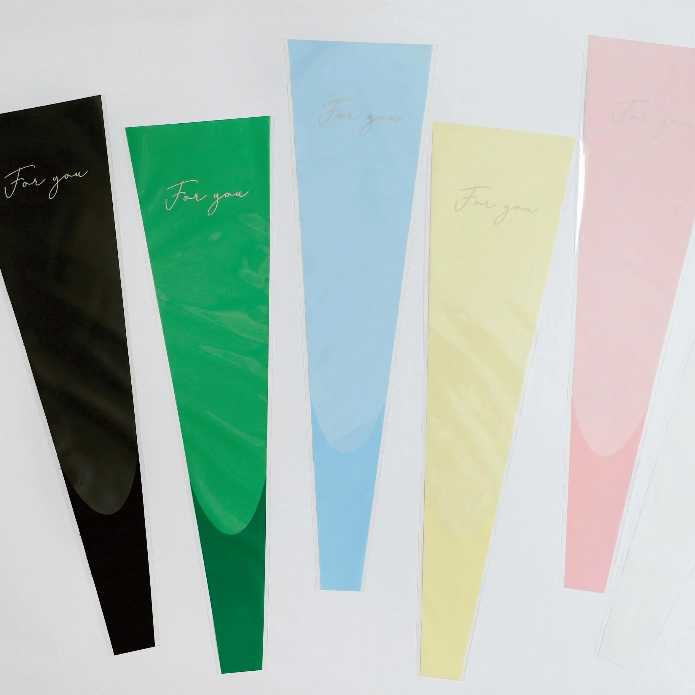 New Design 50pcs/lot for you letter printed single flower bag opp plastic flower wrapping bag for florist wrapping material