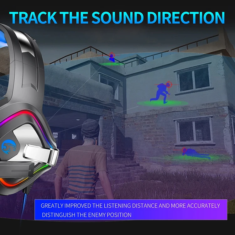 Factory Wholesale Full Oval Ear Cover Gaming Wired Headset Channel Bass Computer Headset