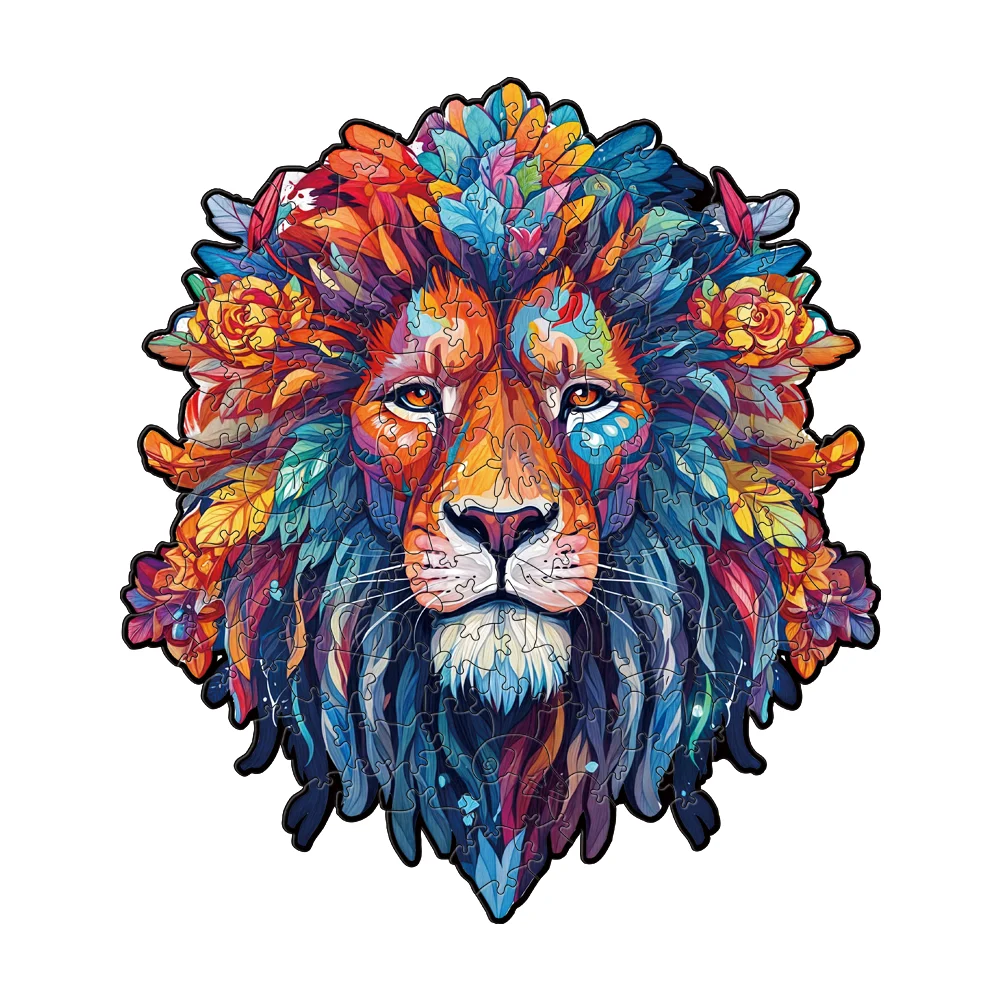 TT style  Custom  3D Jigsaw Wooden Puzzle For Adults dropshipping irregular Wooden Educational Toys Lion Shapes Kids