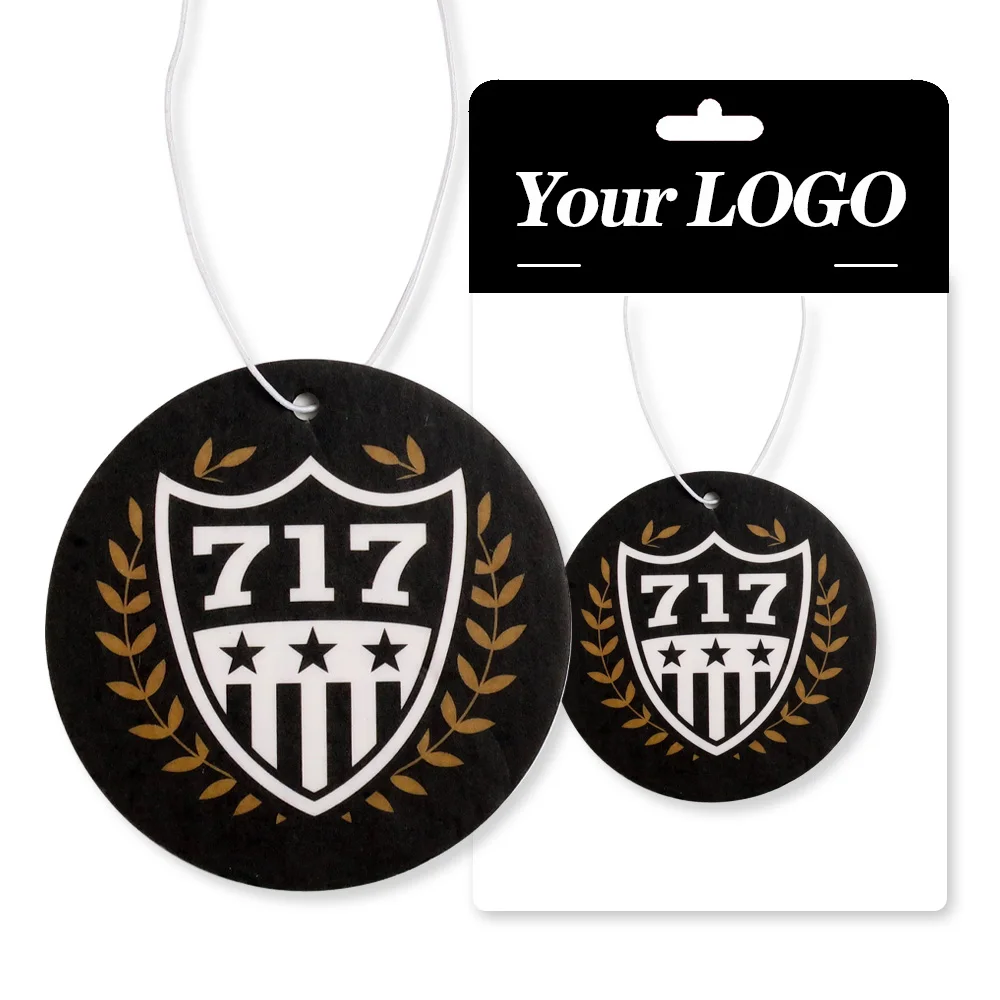 Long lasting smell custom different scent hanging paper car fragrance custom paper top luxury car air freshener wholesale