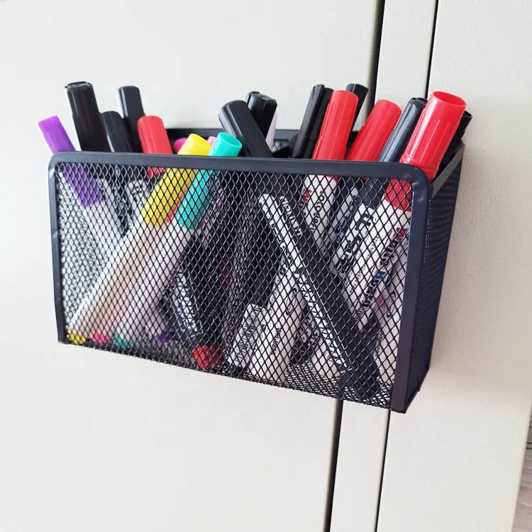 Metal wire mesh magnetic pen holder with magnets Home or Office