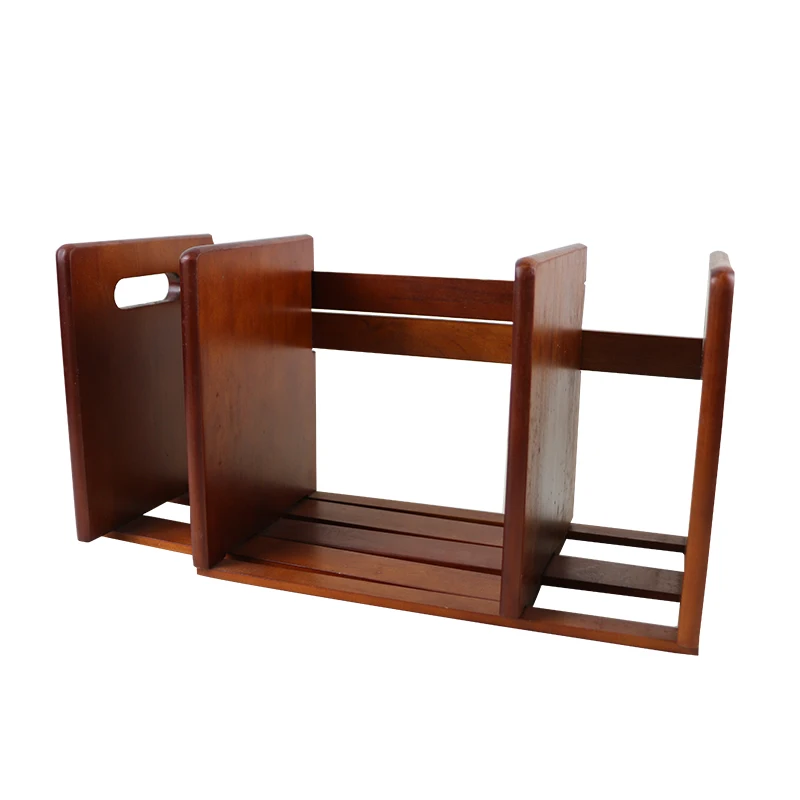 100% Natural Radial Pine wood Extension Book Rack Modern Wooden Book Rack