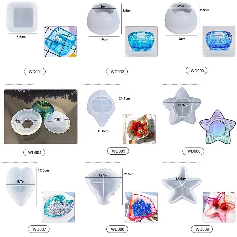 Petal Shaped Candy Dish Storage Plate Silicon Resin Mold for Making Resin Storage Plate
