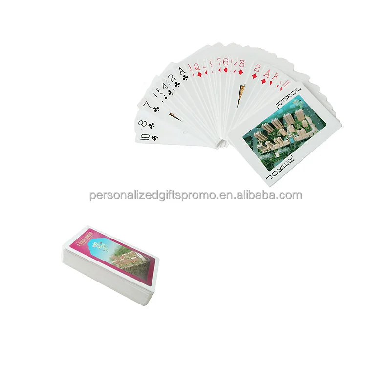 Full deck of 54 cards (4 full suits and jokers) customized with your Imprint Custom Advertising Playing Cards