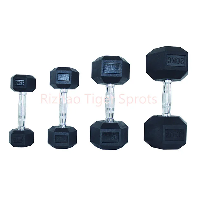 Rubber dumbbell manufacturer wholesale rubber hex dumbbell