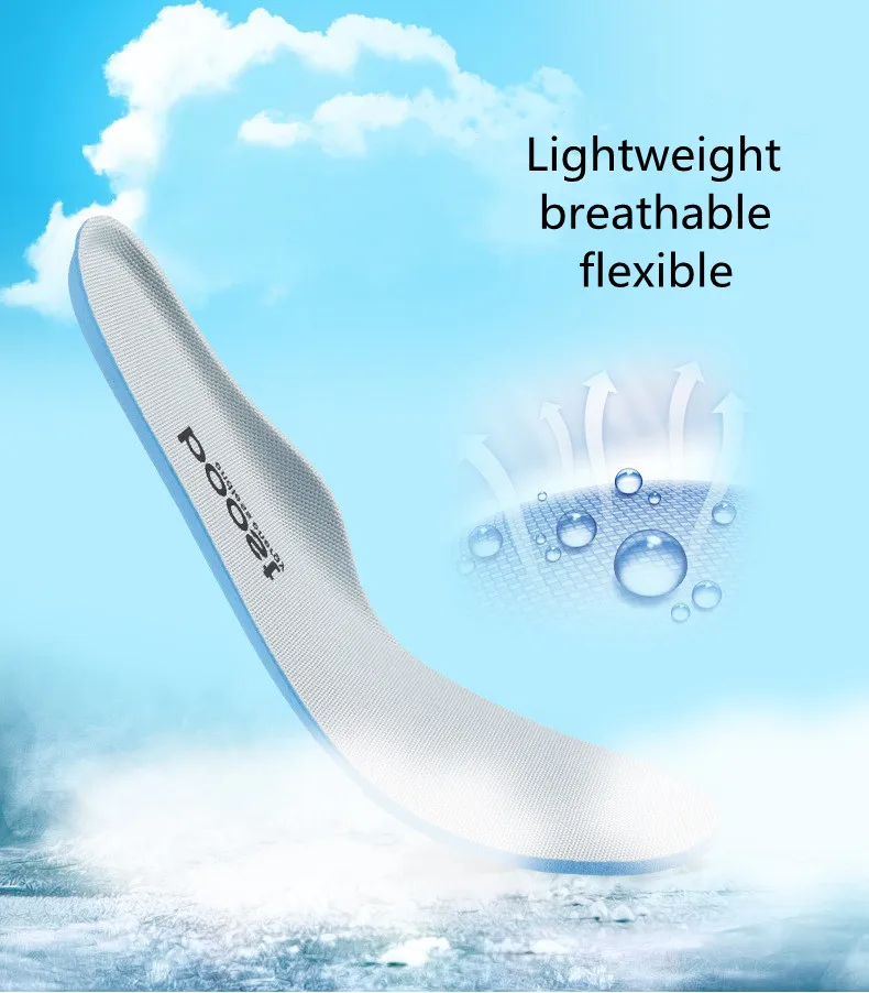 Stretch Breathable Deodorant Running Cushion Shock Absorption Sport Shoe Insert Insoles Unisex Arch Support  Insole