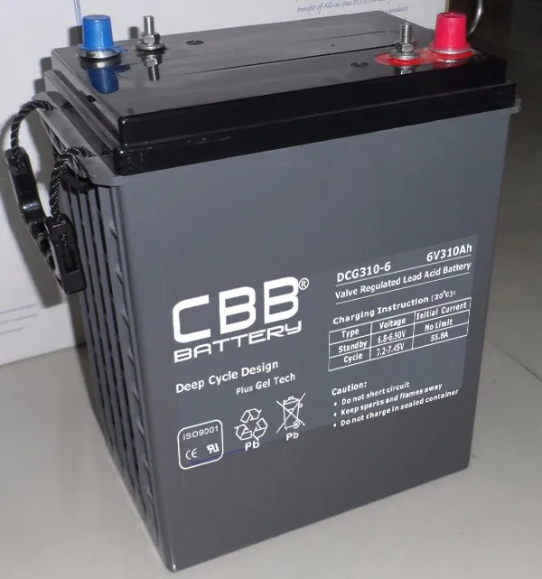 Adavnced rechargeable 310ah 6V deep cycle battery for electric sweeper AGM battery for golf cart