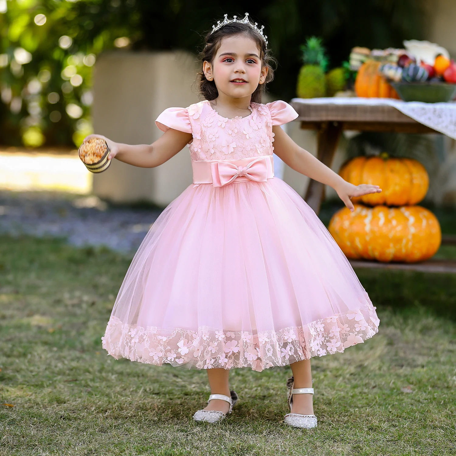 Latest Toddler Girls Party Wear Dresses Small Baby Sequins Frock Kids Spring Birthday Dress