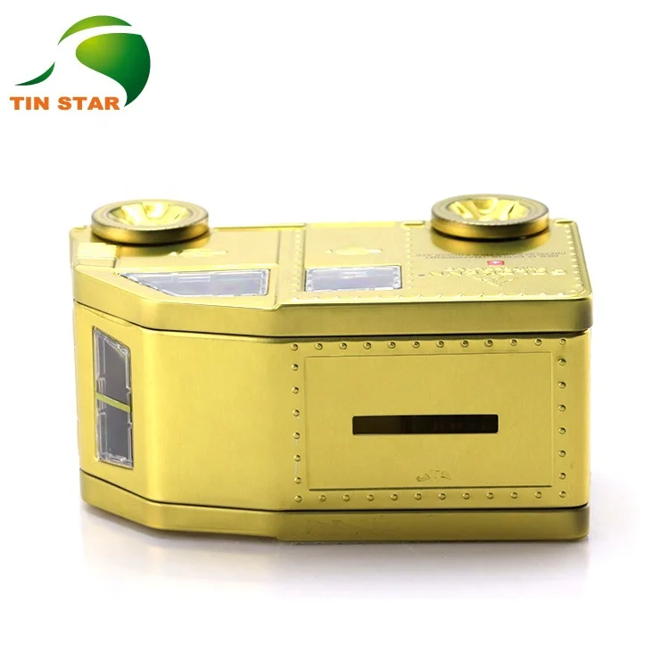 Factory Manufacturer Custom Metal Packaging Car Shape Gift Money Bank Tin With Slot