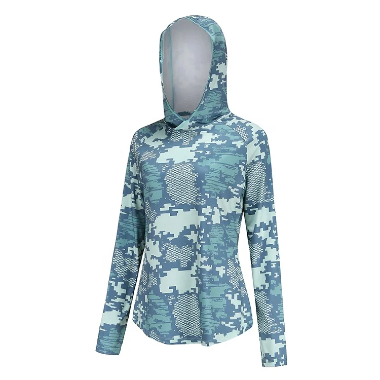 Индивидуальный дизайн, оптовая продажа, камуфляжная толстовка с капюшоном с УФ-защитой для женщин