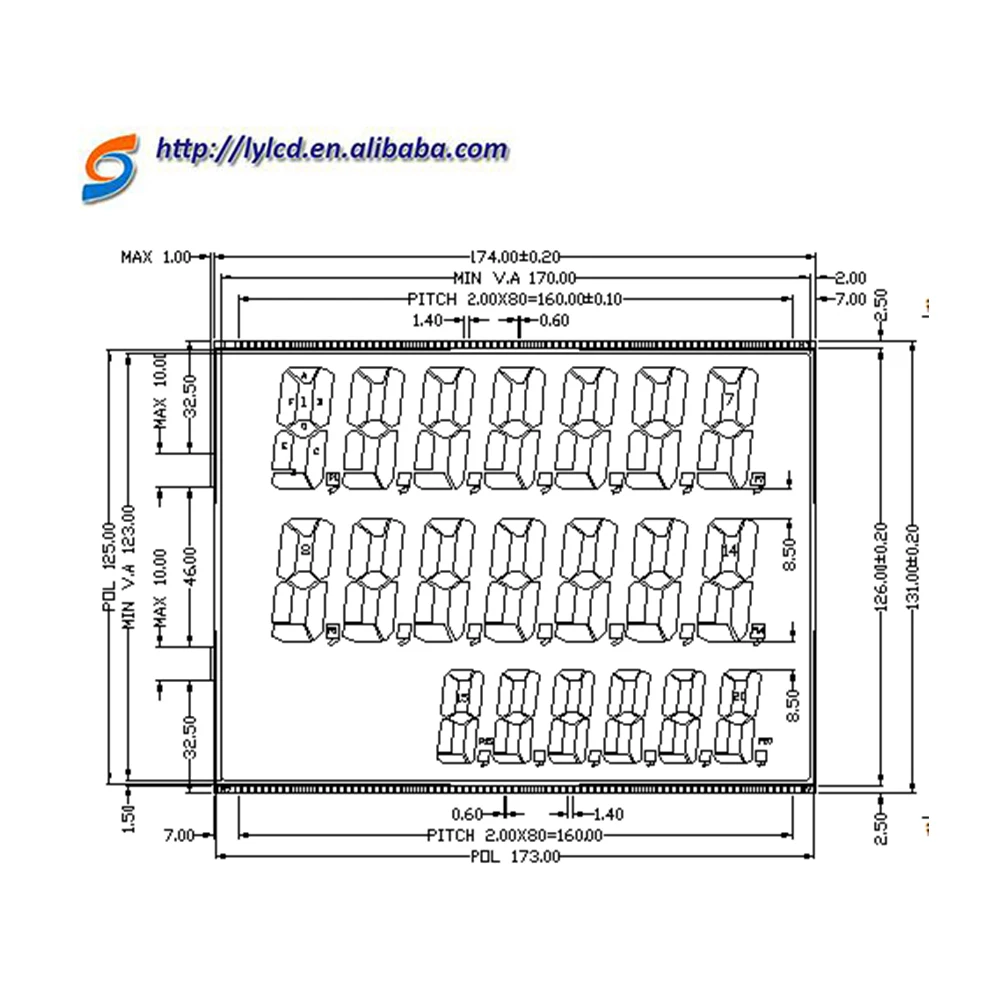Fuel dispenser LCD display transmissive LCD panel with backlight