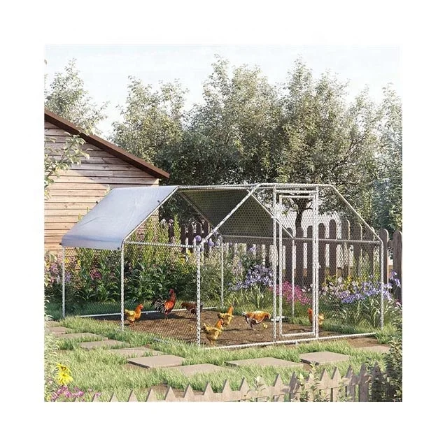 Factory production of environmental protection wind - proof large metal chicken house walk-in poultry cage galvanized mesh