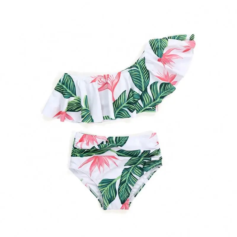 2021 New Mommy And Daughter Swimsuit Flower and leaf Mom And Me  Baby Bikini Swimsuit
