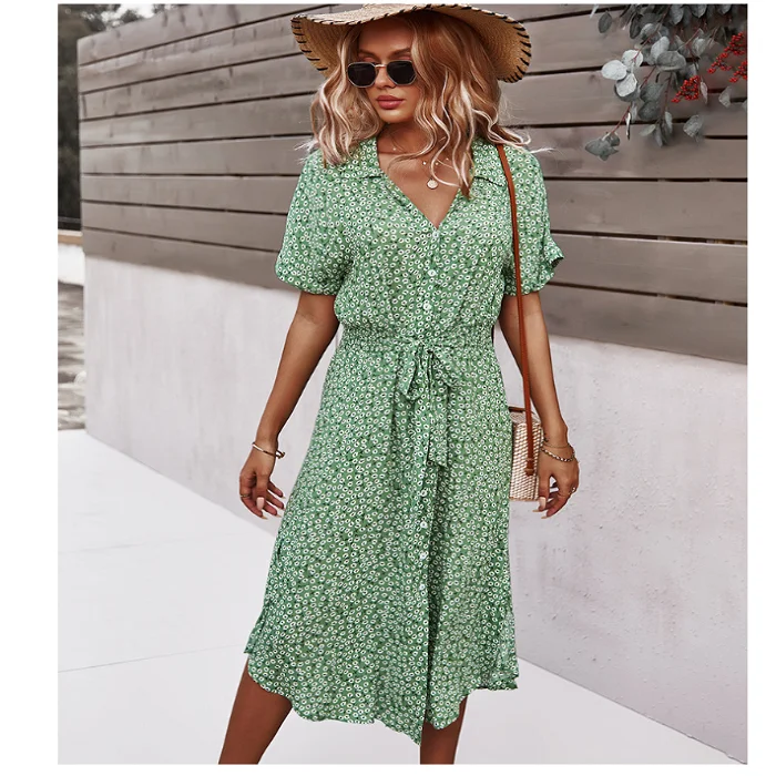 Summer Long Maxi Dress Women Casual Boho Floral Print Beach Dress Sexy V-Neck Ruffle Bodycon Wrap High Slit Party Dress