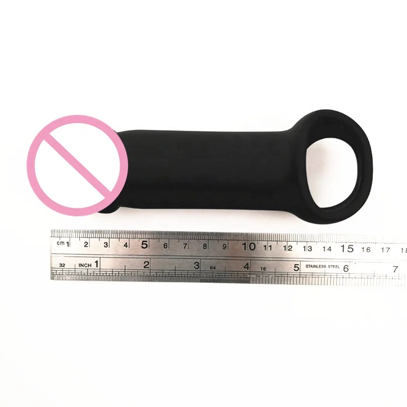 Factory Price Delay Penis Extension Sleeve Reusable Soft Silicone Dildo Sleeves Sexy Condoms for man