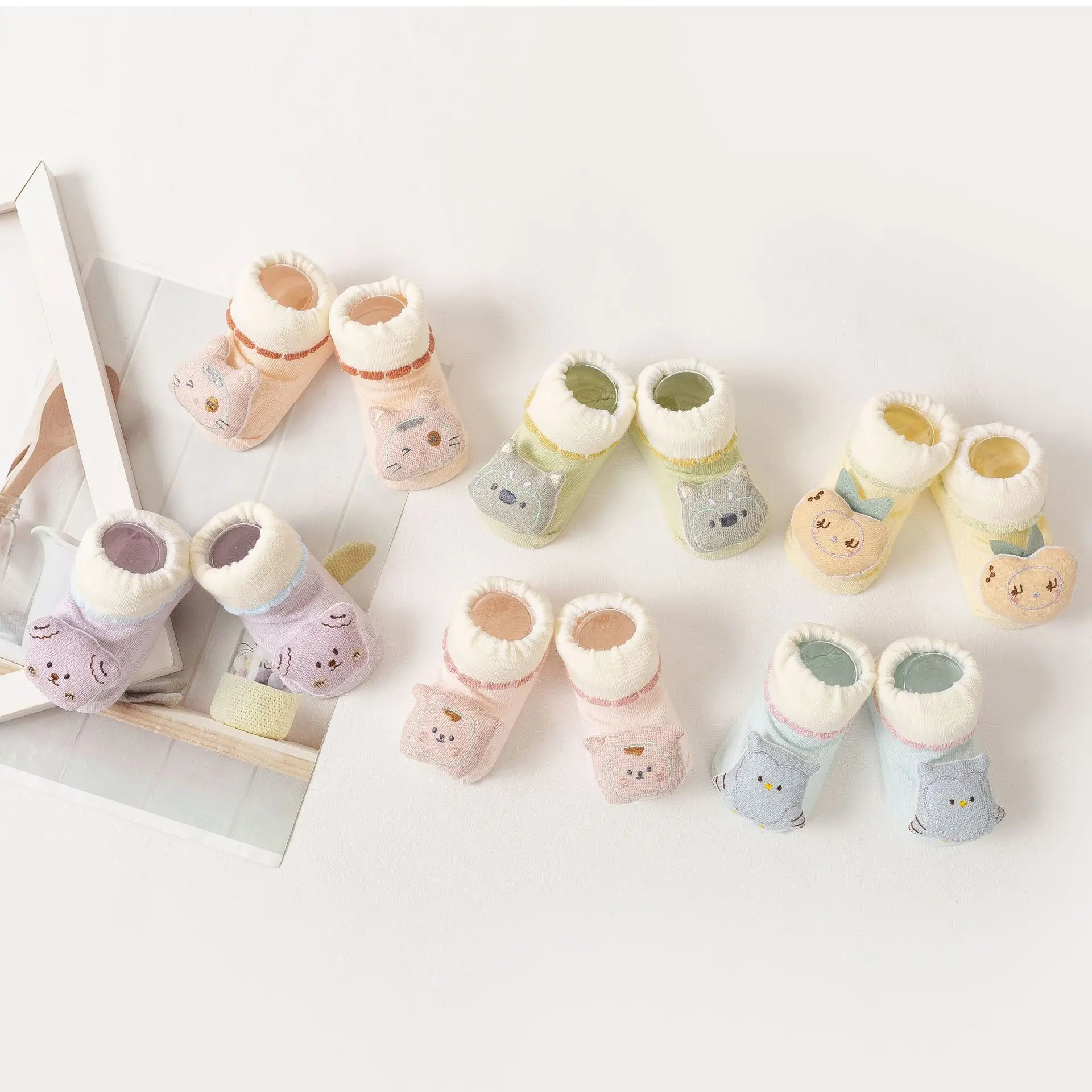 Wholesale Autumn New Baby Socks Cartoon Cotton Socks Cute 0-1 Year Old Baby Non-slip Socks
