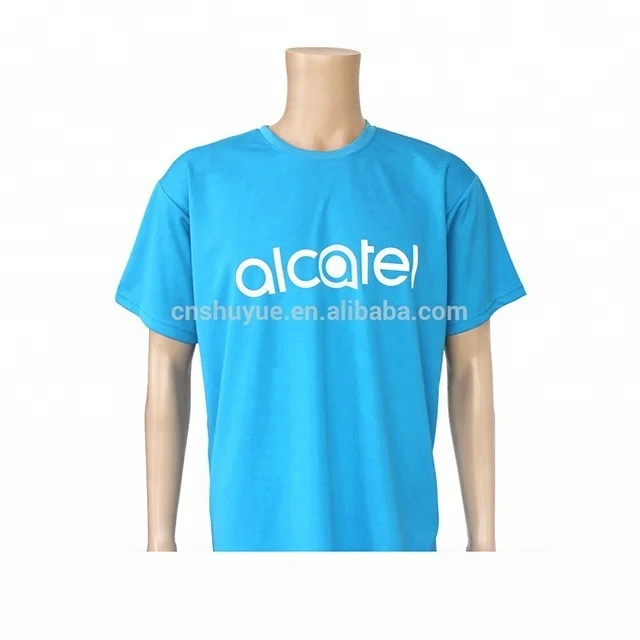 Men cheap custom silk screen printing plain polyester cotton mixed t shirt for advertising