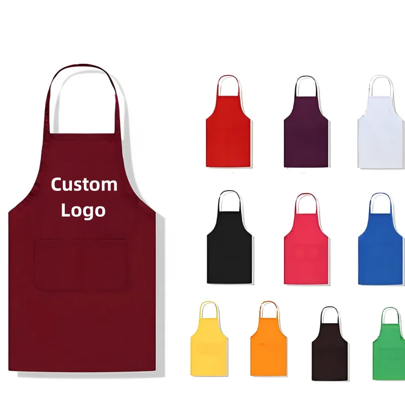 Jignrun Custom Logo Printed kitchen cooking chef aprons Embroidery promotion waterproof apron 100% organic cotton canvas apron