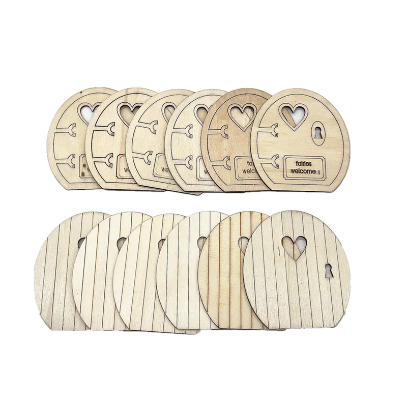 Wooden Fairy Door Decoration Miniature Home Dwarf Door Decoration