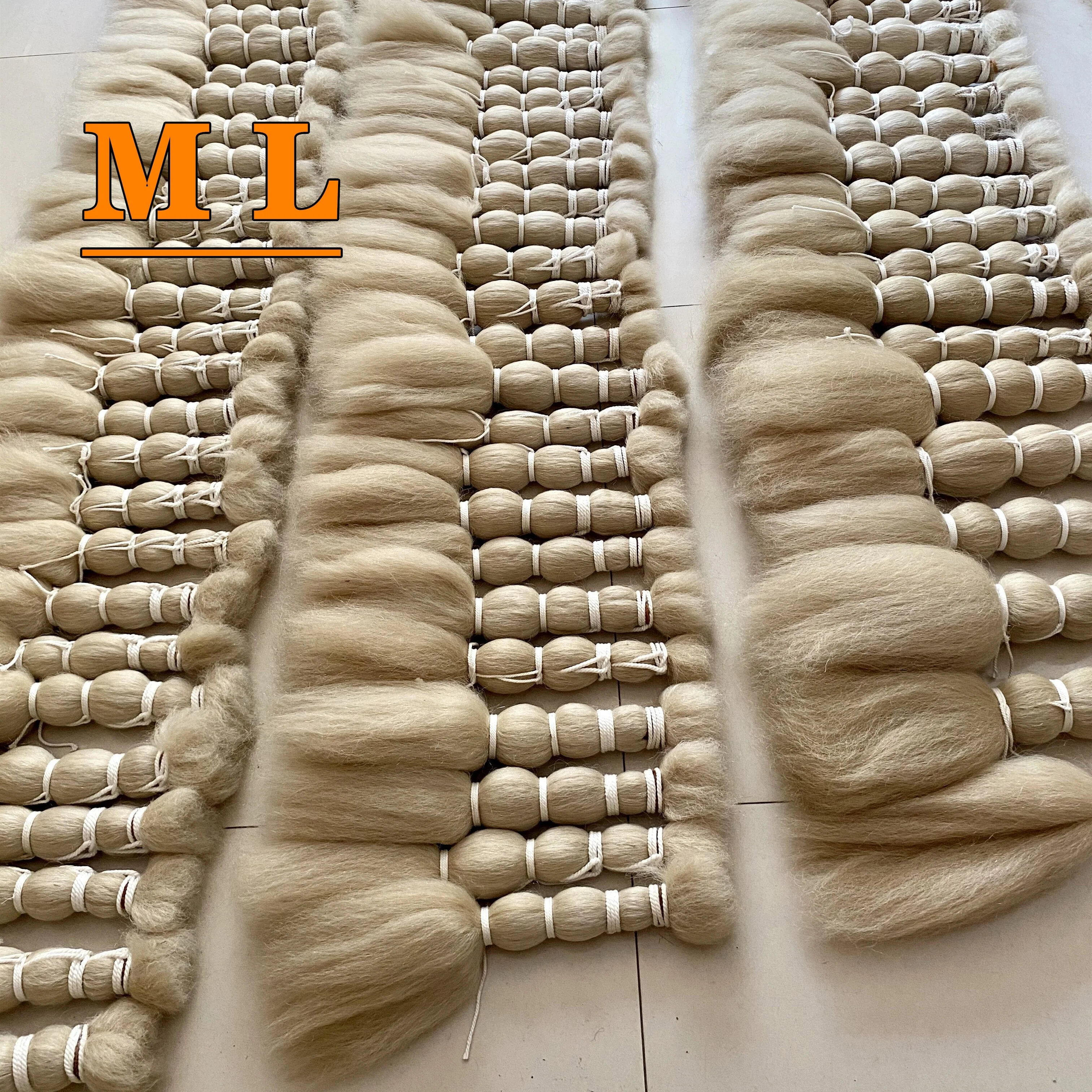 unprocessed yak hair bundles 100% yak tail hair extensions natural white color 24'